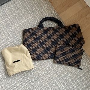 Naghedi St. Barths Tote - Large Plaid Dune